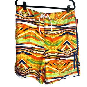 Nike Mens swim trunks, NWT, colorful print Brasil inspired, Size Xx-Large